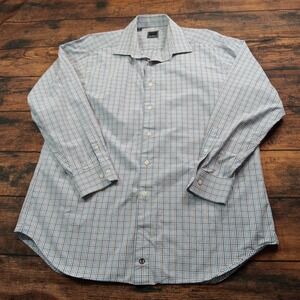 David‎ Donahue Long Sleeve Button Up Shirt Men's 34/35 Blue